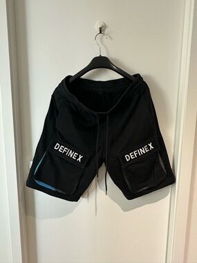 Men's Black Cargo Shorts with Front Patch Pockets